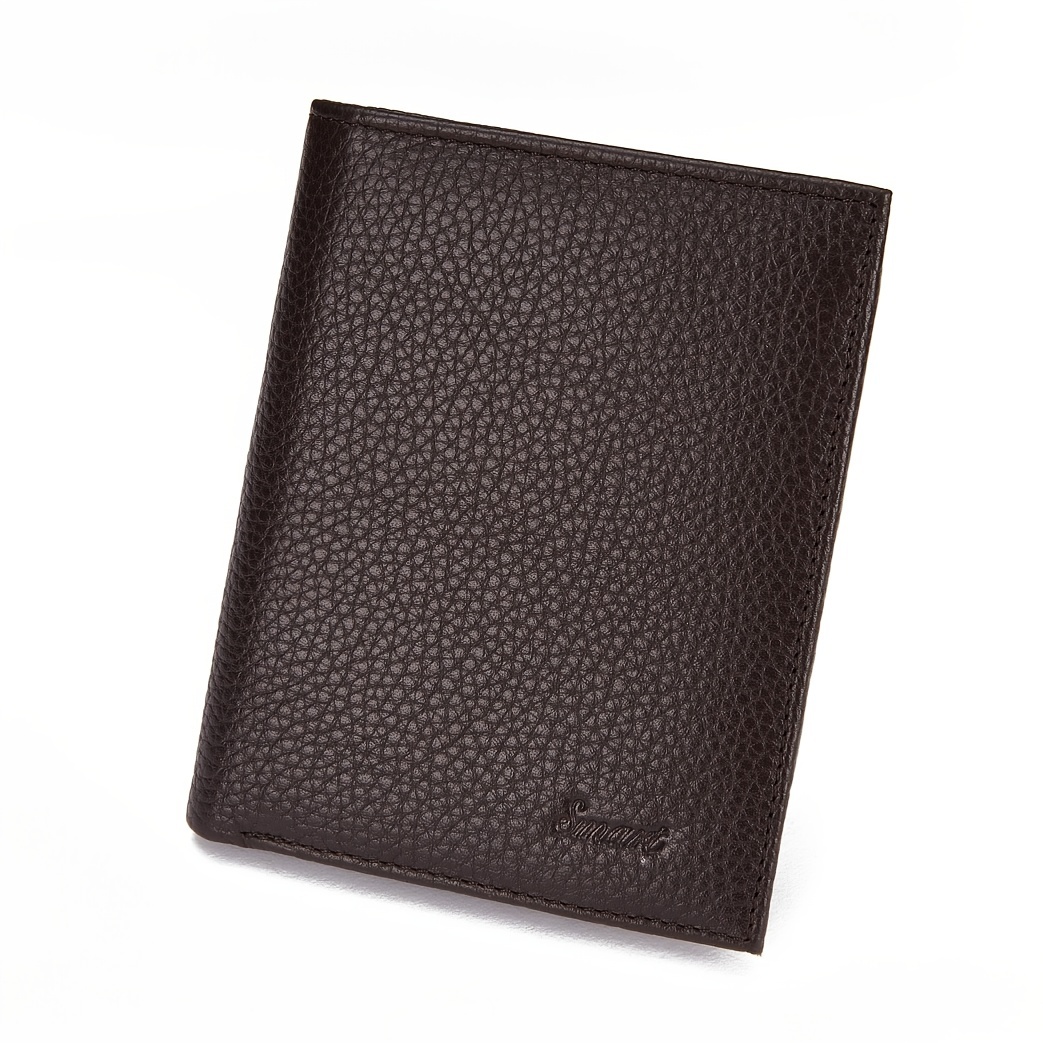 Mens Black Leather Wallet Purse - Temu