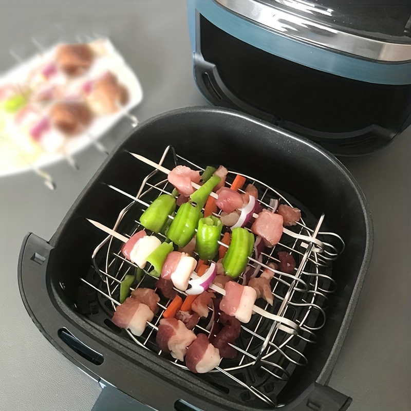 Air Fryer Accessories Stainless Steel Roasting Rack Steamer Cooker Grill  Skewers Racks for Ninja Philips BBQ