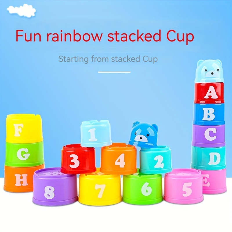 Little's Rainbow Stacking Cubes Activity Toy Multicolor Infant & Preschool  Toys