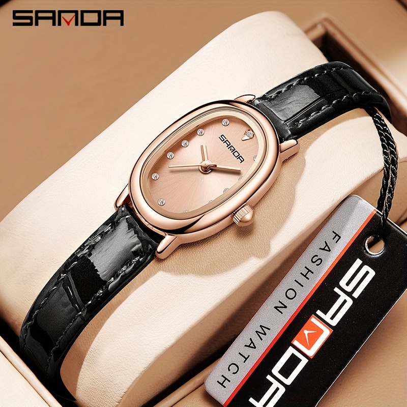 Sanda Women's Vintage Leisure Business Quartz Pu Leather Watch