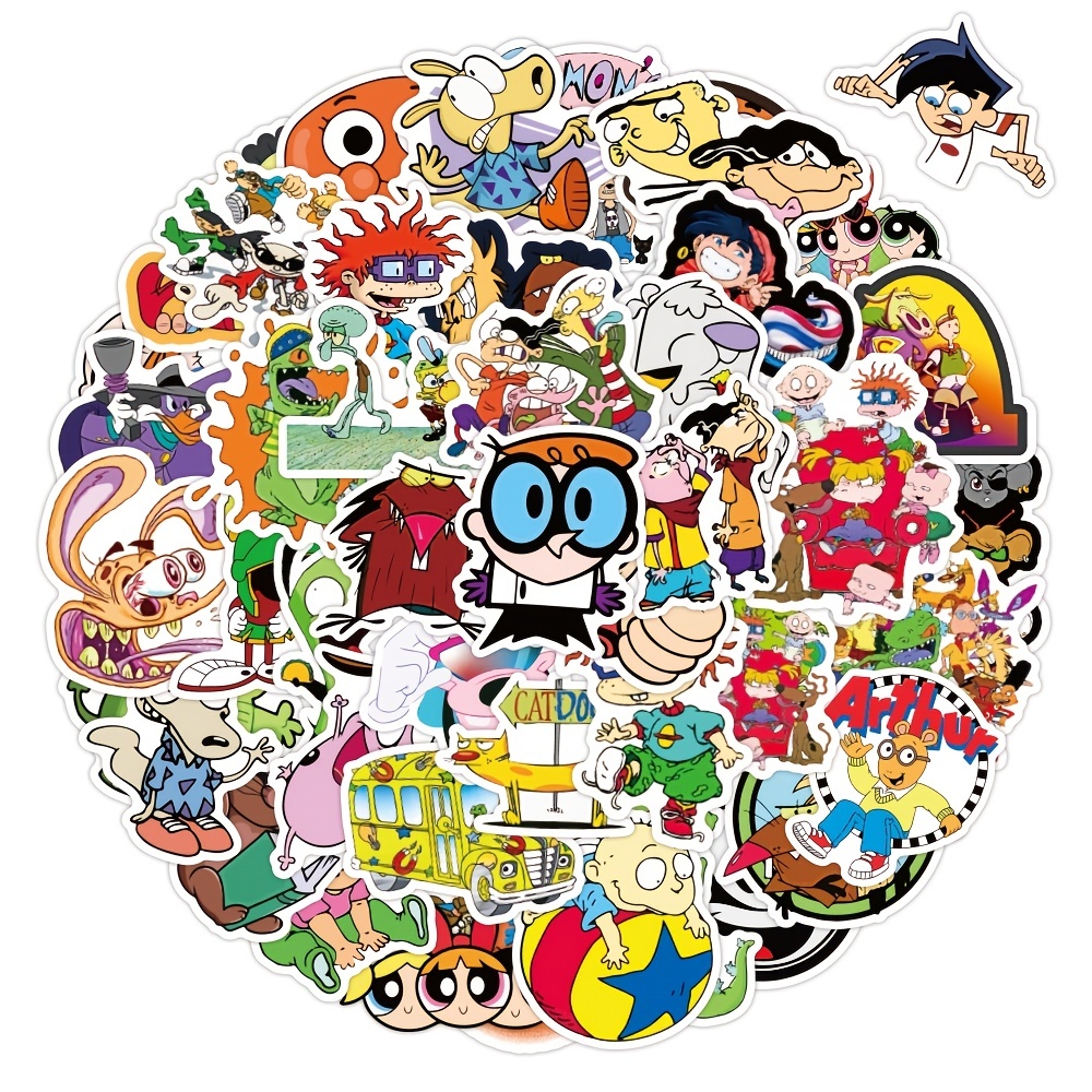 Desenhos animados dos anos 90, adesivos de desenho animado legais