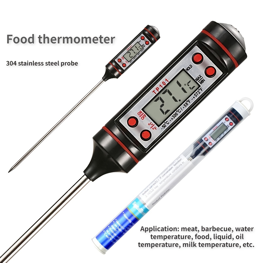 Kitchen Measuring Oil Thermometer High Temperature Kitchen Probe Baking  Oven Barbecue Thermometer Stainless Steel High Accuracy - Temu