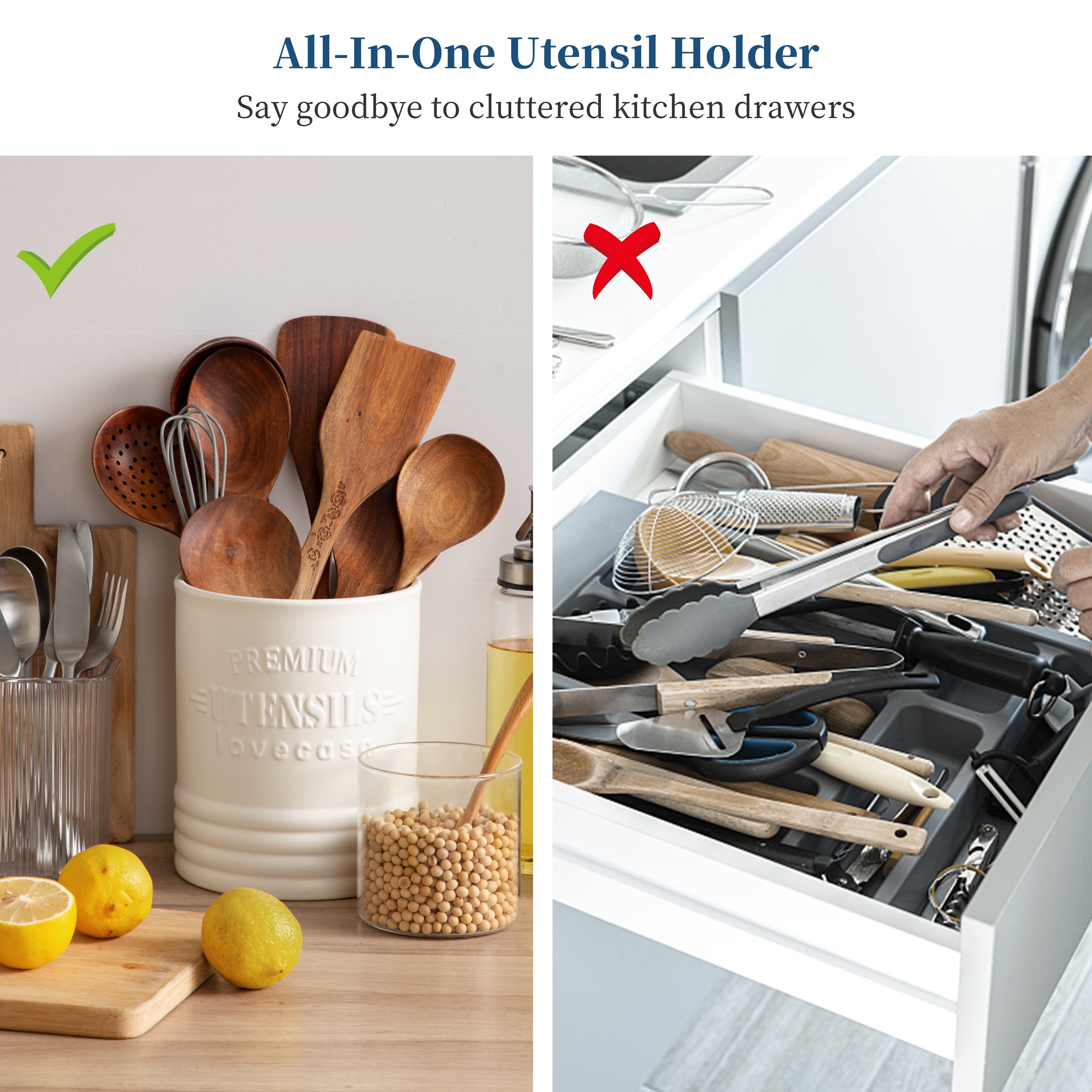 Unique Kitchen Utensil Holder and Organization, 3D Printed Crock, Gift  Ideas for Kitchen Storage, New Housewarming Gift 