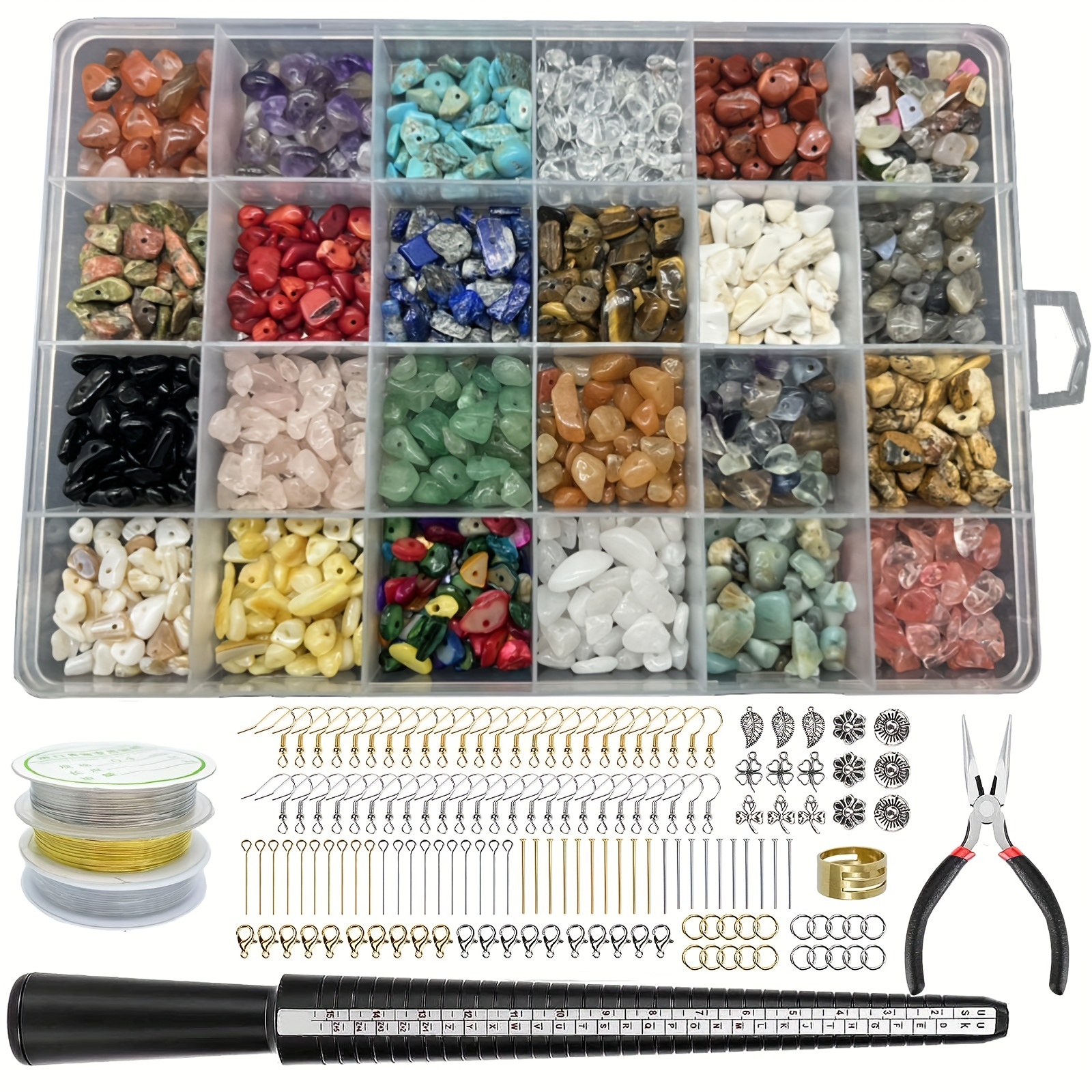 

Diy Jewelry Making Kits With 24 Colors 1380pcs Imitation Crystal Beads, Crystal Beaded Jewelry Making With Jewelry Plier, Beading Wire, Earring Hooks, Ring, Bracelet Making Kit For Women Starter Kit