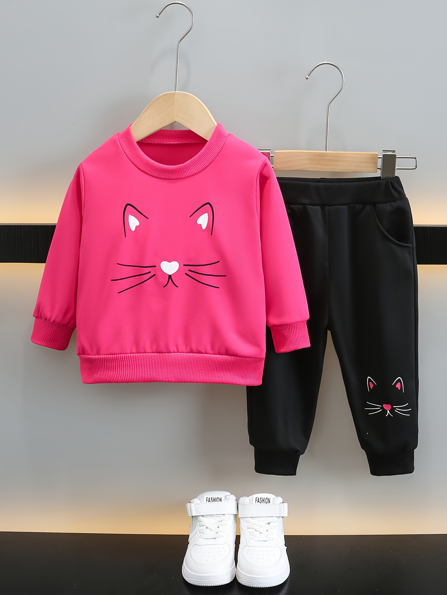 Toddlers Girls Fashion Casual Outfit Trousers Sweatshirt - Temu