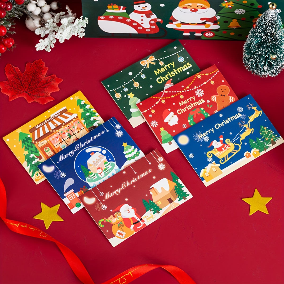 6pcs Joyeux Noël Cartes de vœux de Noël avec enveloppes Cadeau de bricolage