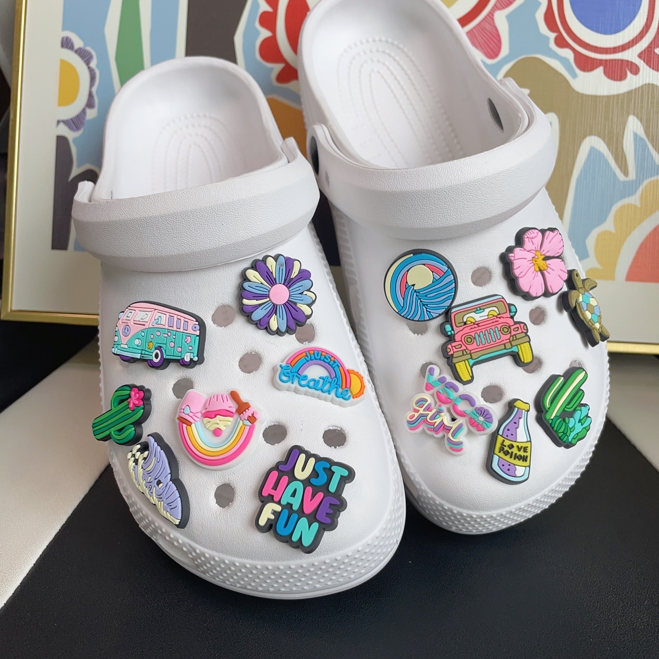 Purple And Blue Ocean Beach Cartoon Shoes Charms For - Temu