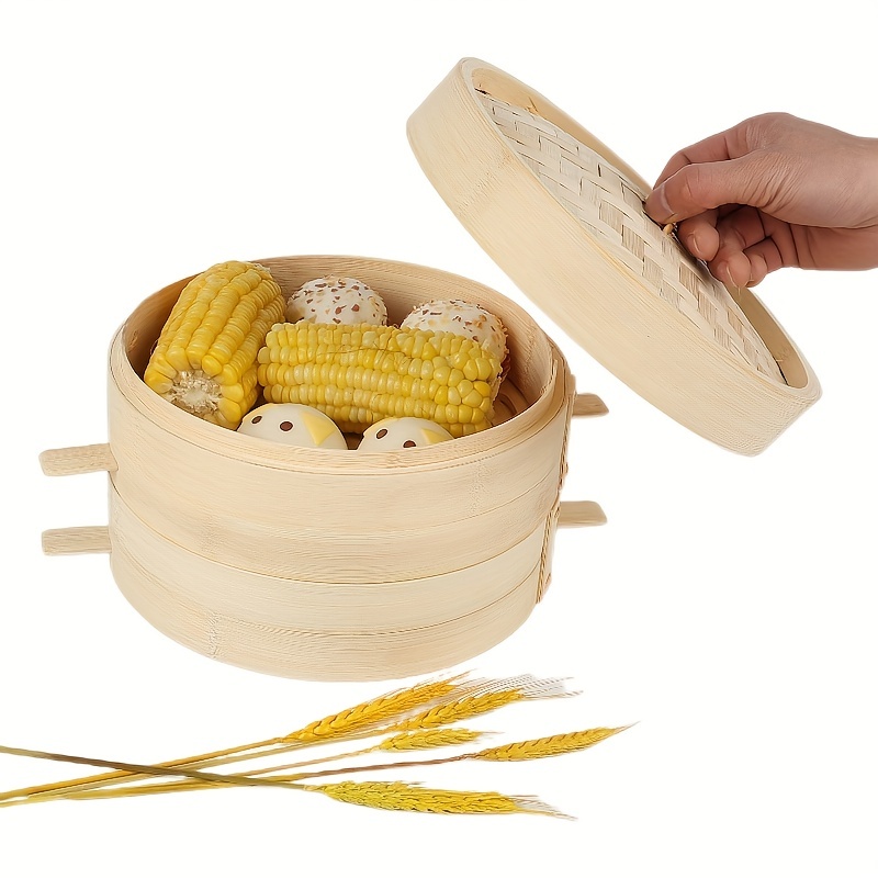 Chinese Traditional Kitchen Tool Bamboo Steamer Basket for Food Cooking  21cm