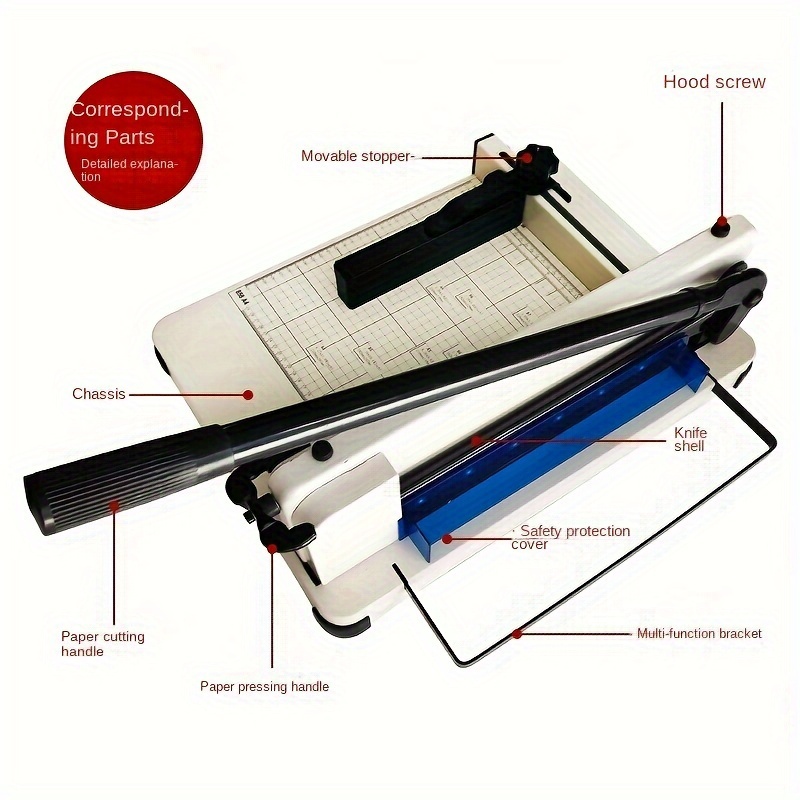 17 inch Guillotine Paper Cutter,500 Sheets Capacity Heavy Duty Paper  Trimmer with Double Safety Protection&Durable HSS Blade 