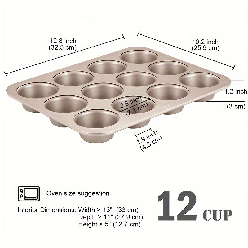 CHEFMADE Mini Muffin Pan, 20-Cavity Non-Stick Tiny Cupcake Pan Bakeware for  Oven Baking (Champagne Gold)