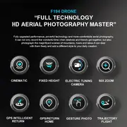 f194 foldable drone with 2 batteries dual hd cameras rechargeable battery optical flow gps mode one key return perfect toy and gift for adults details 1