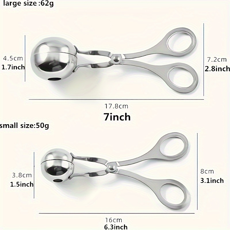 Meat Ballers Maker, Stainless Steel Rice Ball Making Tongs, Meatball Scoop,  Meatball Clip, None-stick Food Clip, Cookie Dough Scoop, Diy Fish Ball  Mold, Ice Cream Ball Makers, Kitchen Tools, Kitchen Gadgets, Dorm