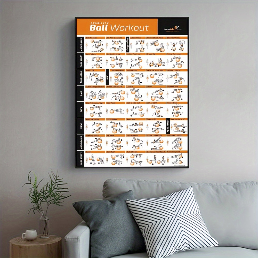 Print on Canvas 40 x 60 cm No Frame Pilates Workout Chart Wall Art Poster  Canvas Prints Painting Pictures for Home Gym Yoga Room Wall Decor :  : Home & Kitchen