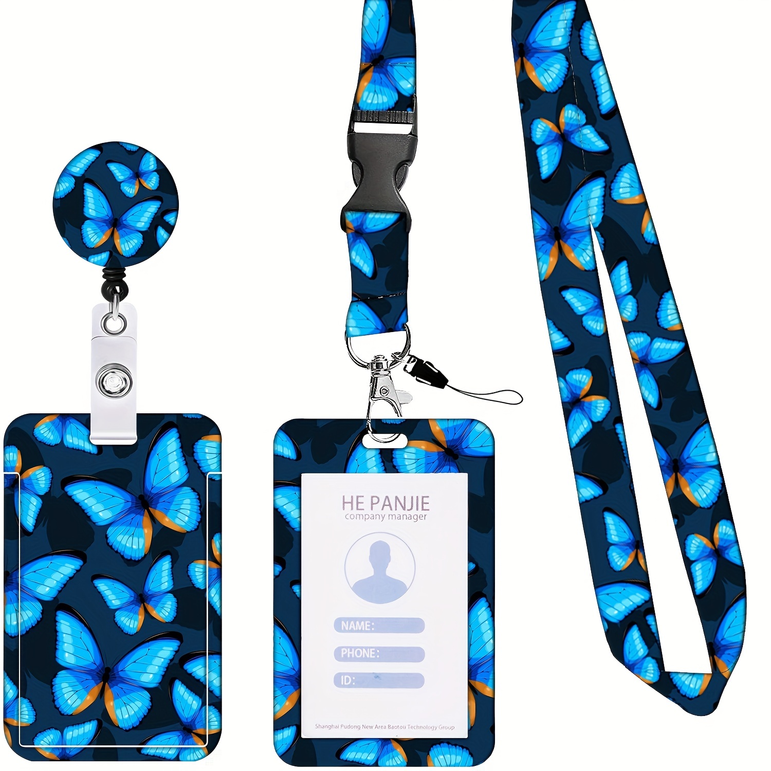 Id Badge Holder With Lanyard And Retractable Badge Reel Clip, Card Name Tag  Lanyard Vertical Id Protector Bage Clips For Nurse Nursing Doctor Teacher  Student (blue) - Temu