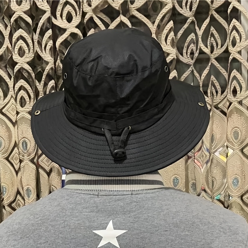 Chapeau de randonnée anti-UV pour homme (Couleur: Noir)