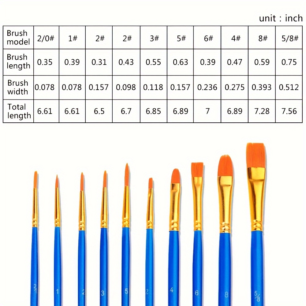 Juego de pinceles para pintura acrílica, 20 piezas de pinceles de pintura  acrílica para acuarela al óleo, pinceles de artista para cuerpo, cara