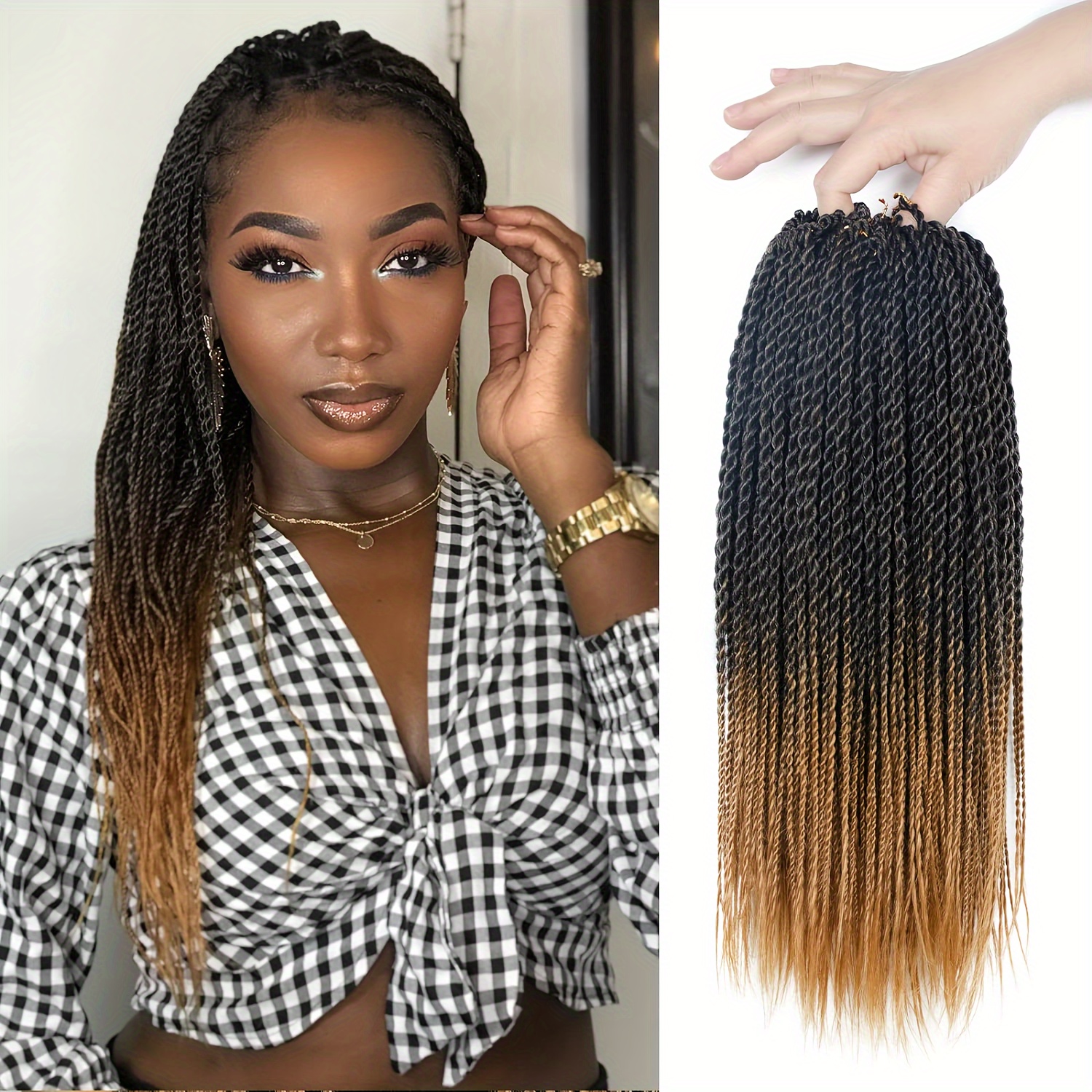 1 Pack Small Box Braids With Curly Ends 32 Inch Long Box Braids