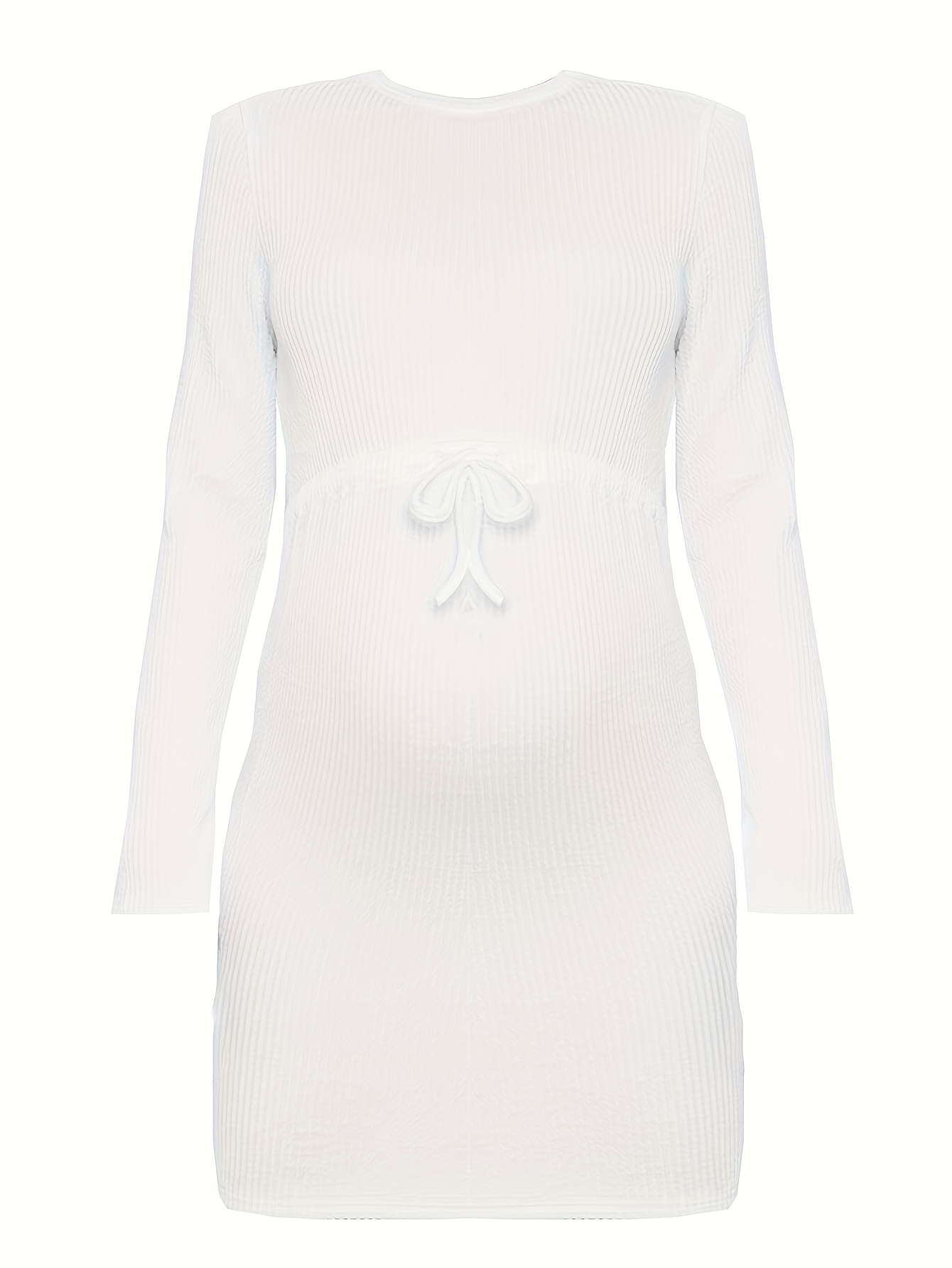 Women's Maternity Textured Dress Stylish Elegant Long Sleeve - Temu