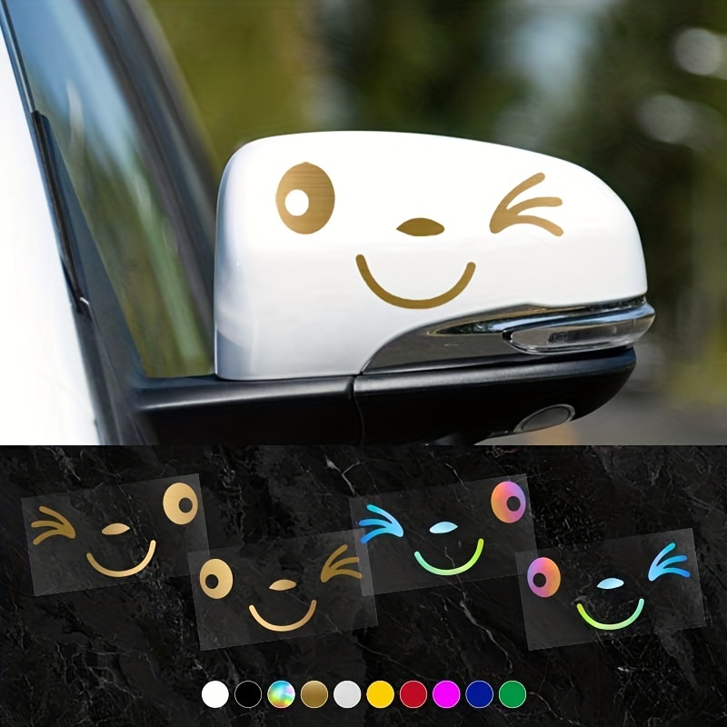1 Paar Auto Rückspiegel Aufkleber Niedliche Cartoon Happy - Temu Germany