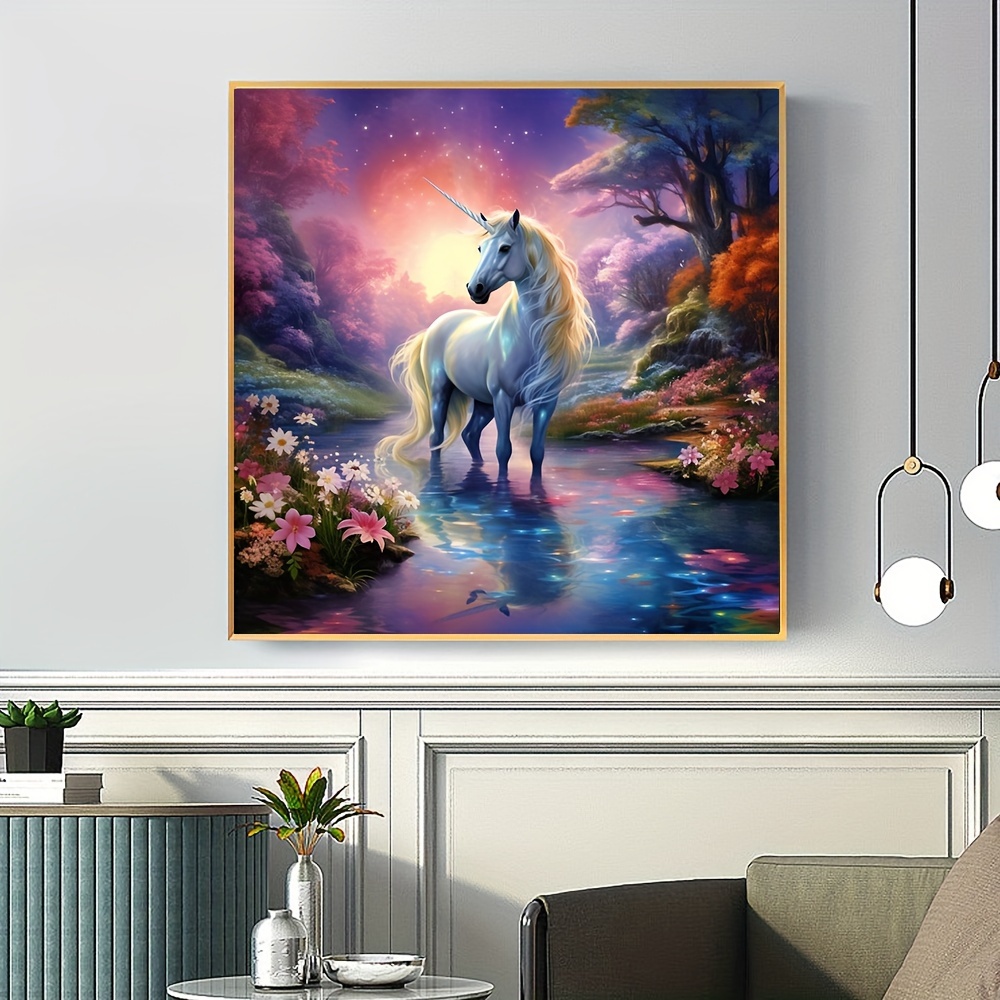 1pc Large Size 40x40cm/ 15.7x15.7in Frameless DIY 5D Diamond Painting  Unicorn, All Synthetic Diamond Painting, Diamond Art Embroidery Kit,  Handmade Ho