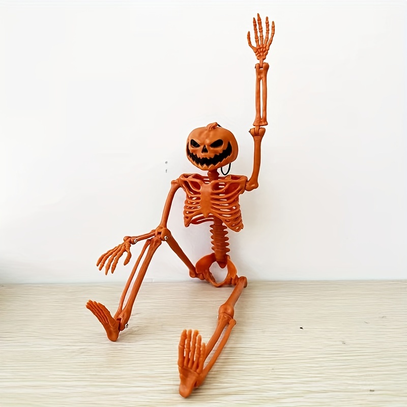 2pcs Halloween Pumpkin Skull Holder Decoration Set