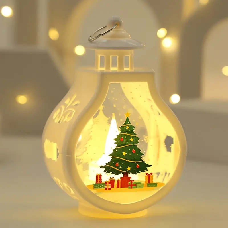 1pc christmas decoration glowing night light pendant candle holder window ornaments desktop decorative light details 7