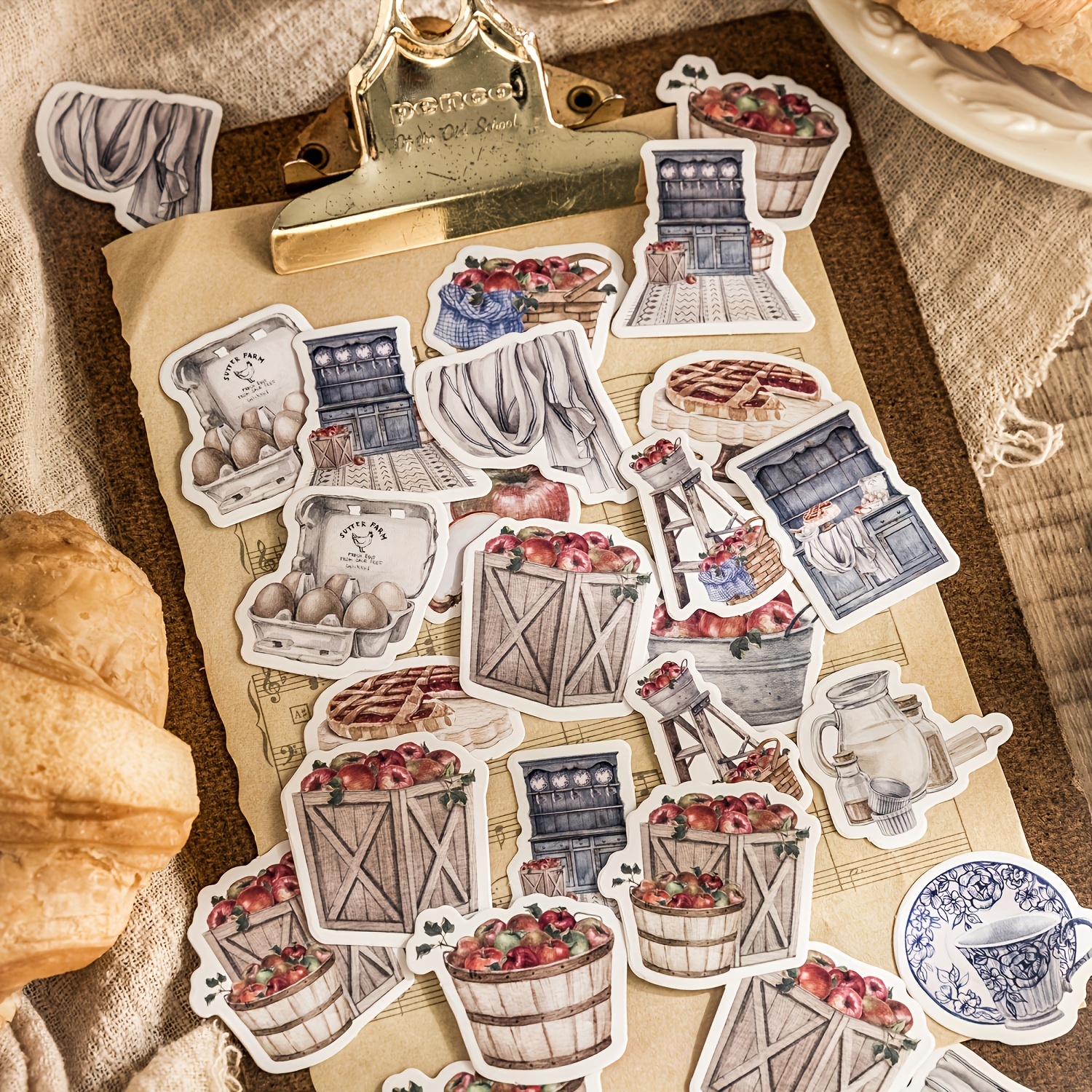 2 Sheets Creative Cartoon Cute Bread Stickers for Scrapbooking DIY  Decorative Material Collage Journaling