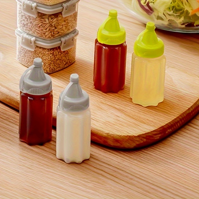 8pcs Mini Water Bottle & Condiment Squeeze Bottle, Plastic Portable  Container For Adult Office Lunch Box & Picnic, Oil, Soy Sauce, Honey, Salad  Dressing Squeeze Bottle, 25ml/0.87oz