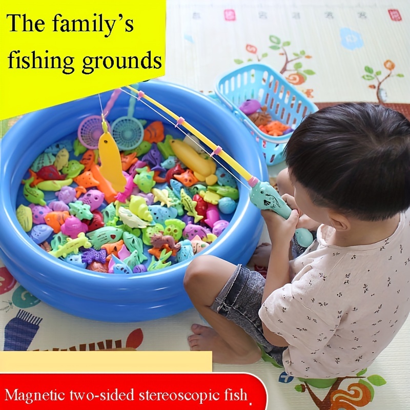 Children Fishing Toy Pool Set Baby Magnetic Fishing Water - Temu Mexico