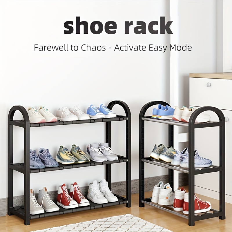 Metal Shoe Storage Rack, Simple Installation Free Standing Shoe