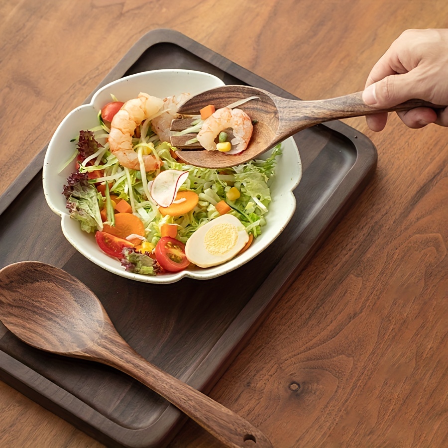 Durable Acacia Wood Salad Bowl And Spoon Set Non toxic - Temu