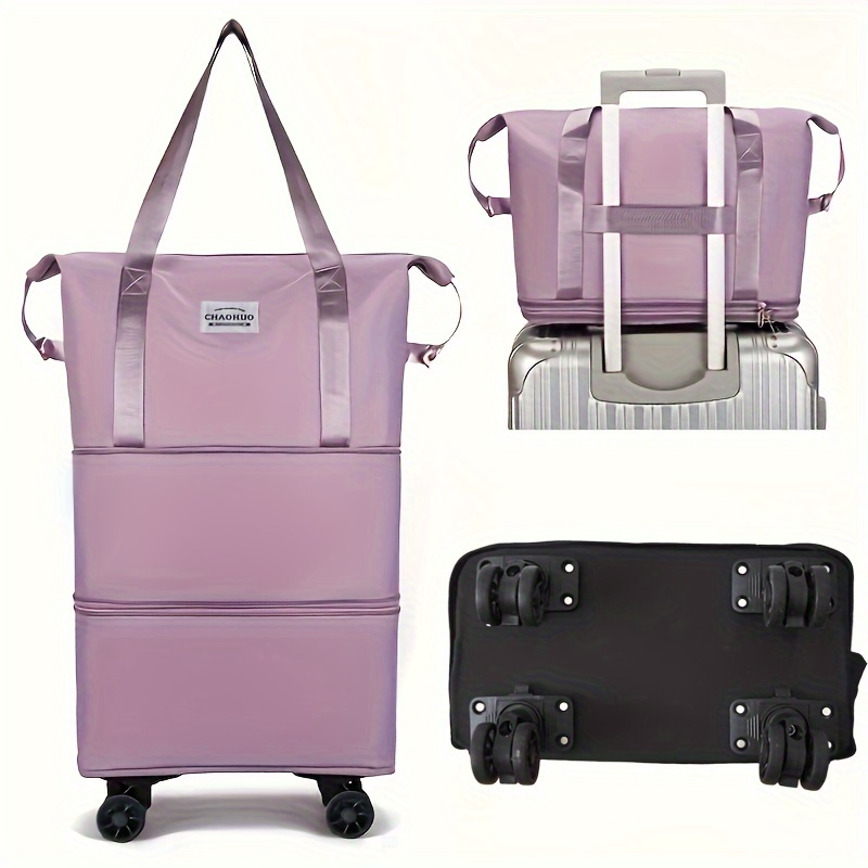ZOMFELT Mochila con ruedas, mochila de viaje con ruedas, equipaje de mano  con 3 organizadores de equipaje de viaje, mochila para portátil con ruedas