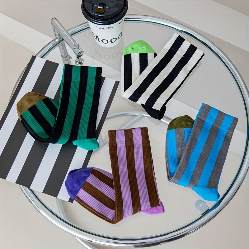 TRAMLE Lot De 12 Paires De Chaussettes Rayures Mixte Enfants 1-14 Ans - Coton Respirant - Taille Par âge