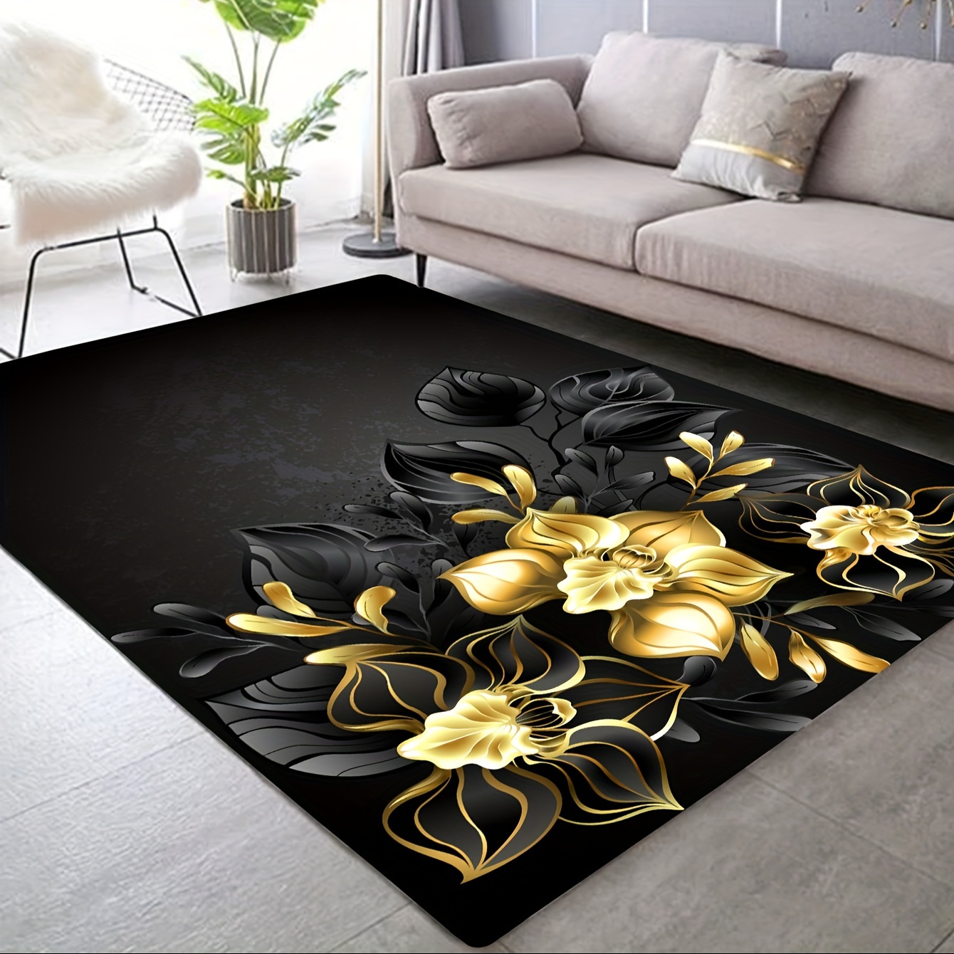 Kitchen Rugs And Mats Non Skid Washable Cooking Black - Temu