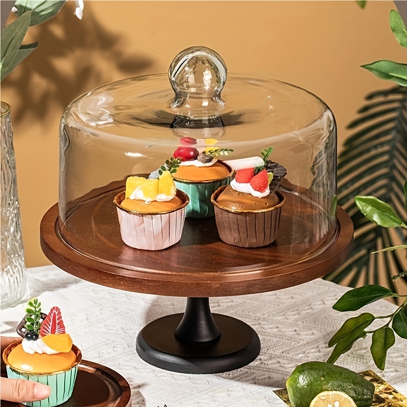 Wooden High Base Cake Stand Dessert Tray Fruit Dish Wedding - Temu