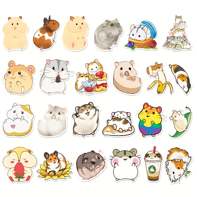 Small Hamster Cartoon Graffiti Stickers Cute Girly Style - Temu