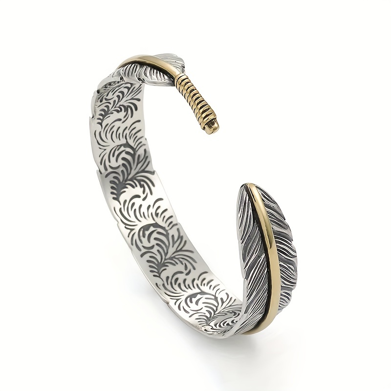 Men's Classic Feather Pattern Bracelet in Two Colors