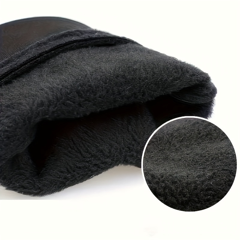 Autumn and Winter Fleece-Lined Touchscreen Gloves for Men, Warm Hand Covers