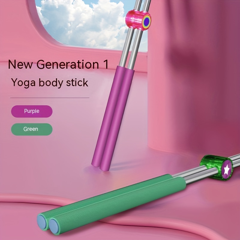 Yoga Stick Posture Correction Yoga Pole, Bodybuilding Yoga Pilates Stick,  Perfect for Full Body Workout at Home, Gym, Stretching (Color : Pink, Size  