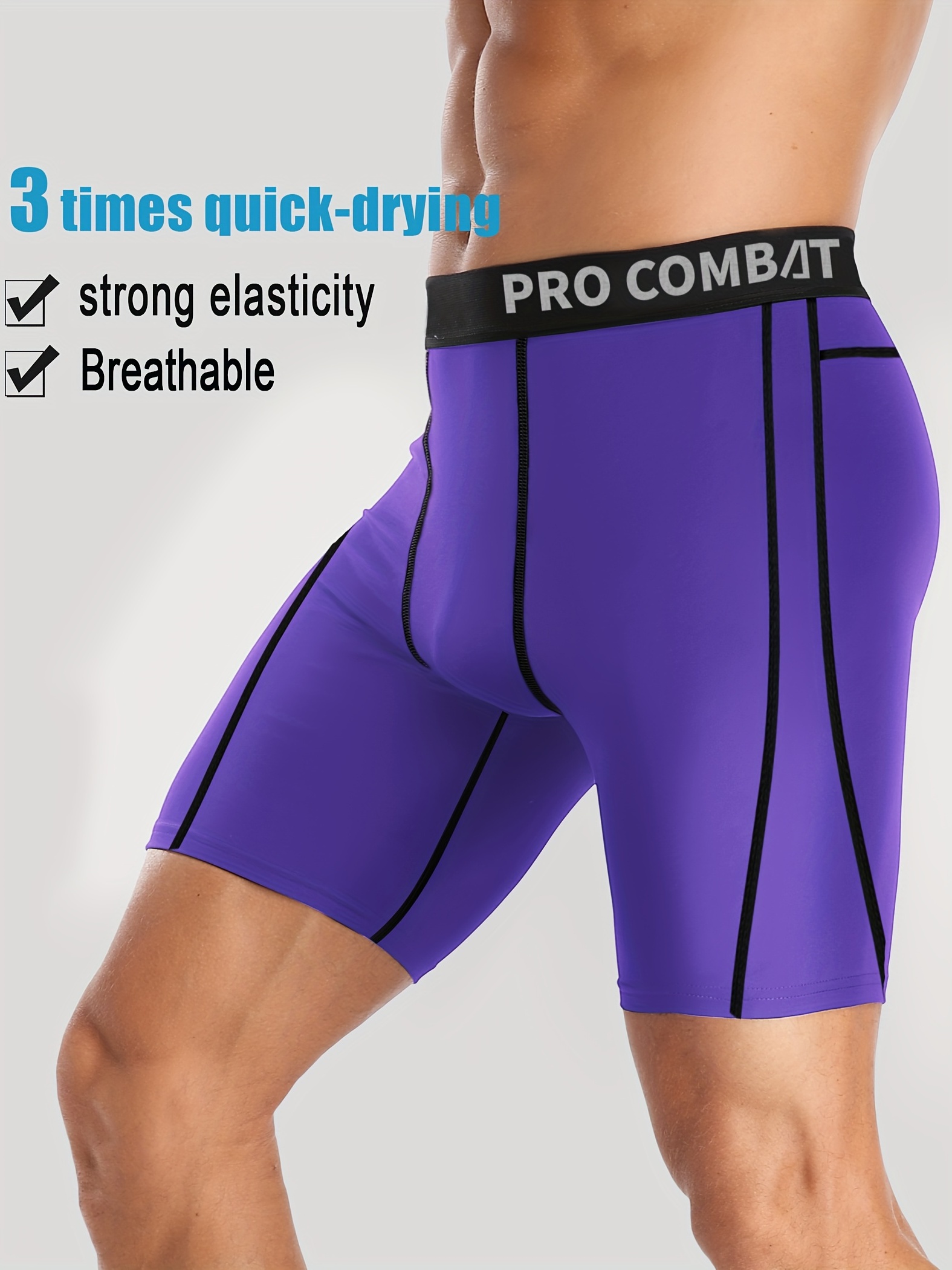 Mens Pro Combat Compression Shorts Quick Dry, Breathable Sports