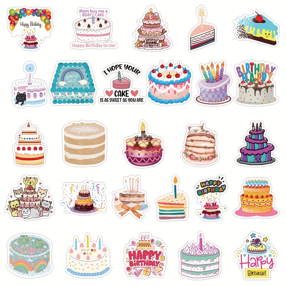 Birthday Cakes Printable Planner Stickers