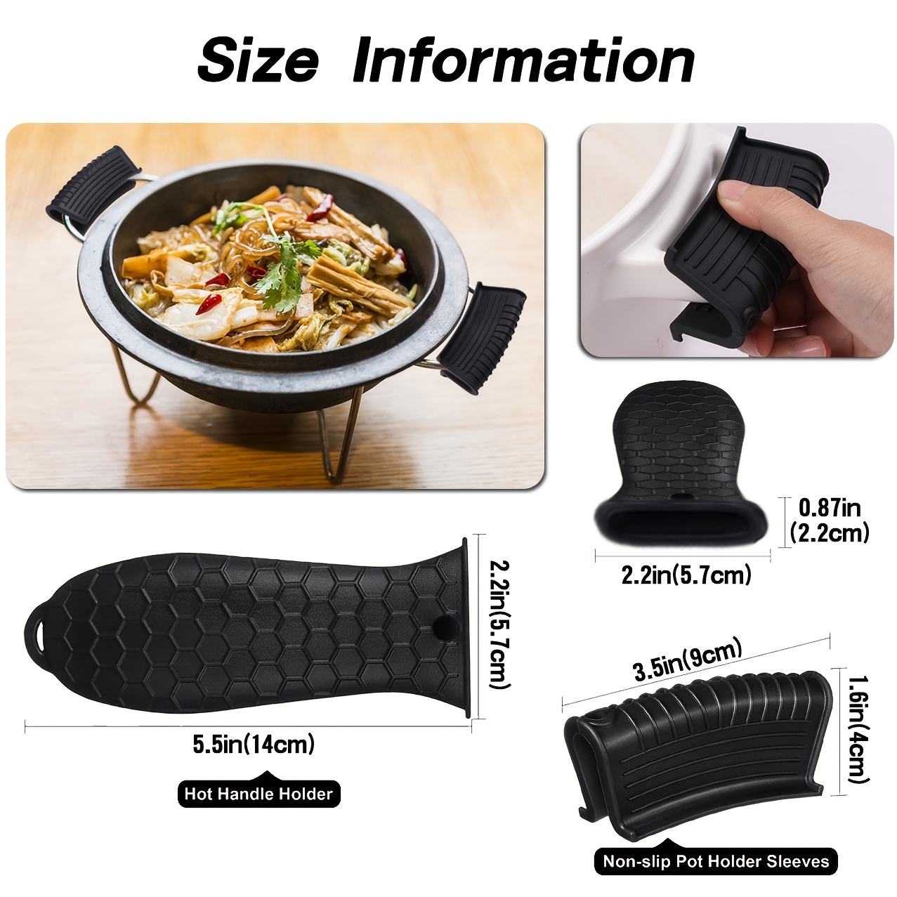 Silicone Hot Skillet Handle Cover Holder Heat Resistant - Temu