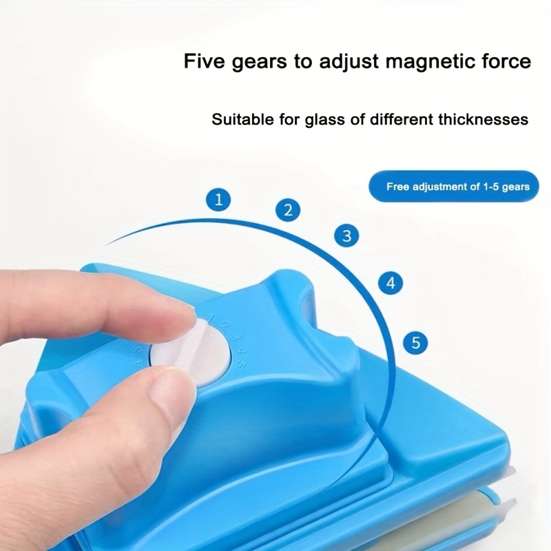 Double-Sided Window Cleaner Glass Wiper Magnetic Cleaning Tools, 5-Gears  Adjustable Magnetic Glider Washing Brush Tools 