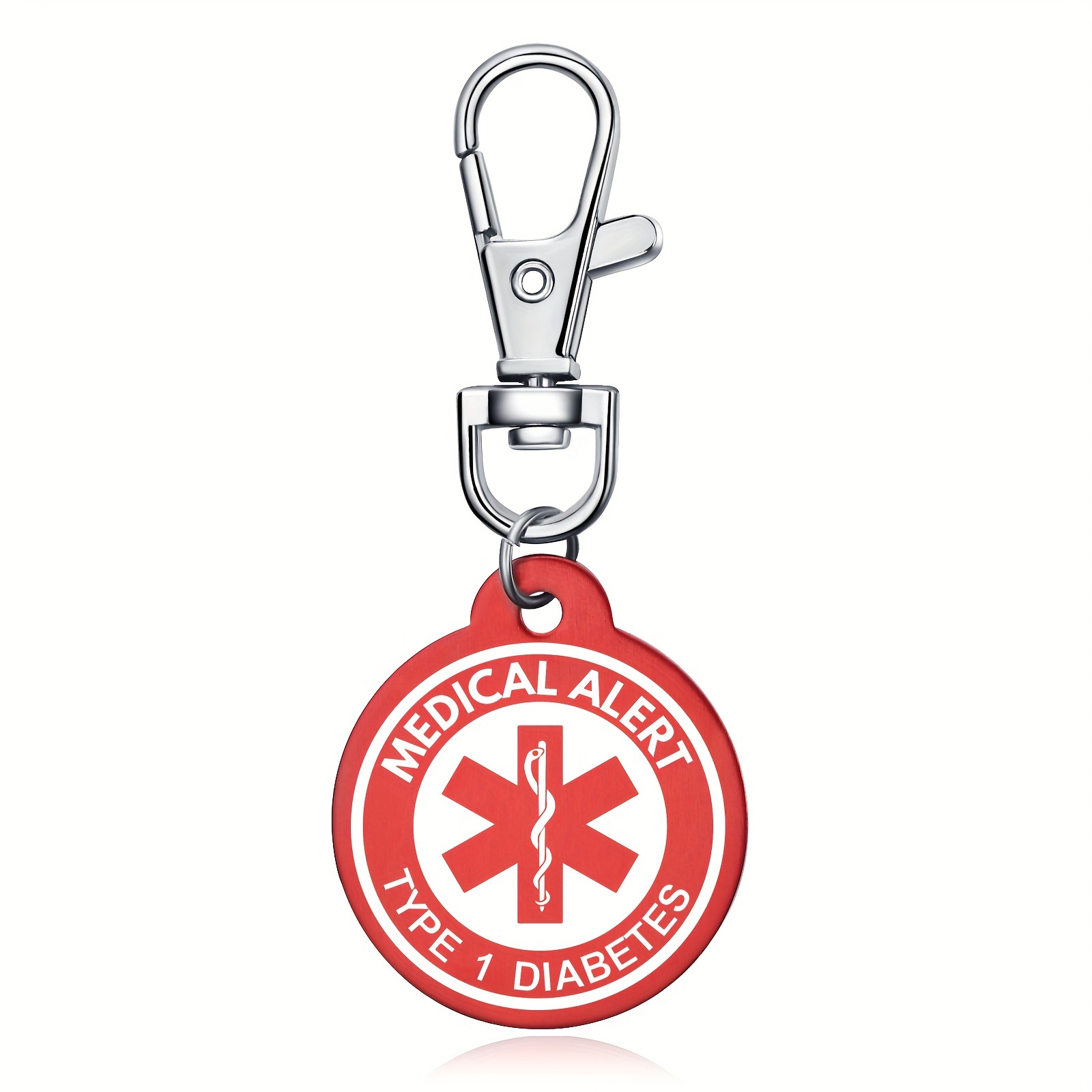 Snake Stick Round Keychain, Type 2 Warning Pendant Keychain, Bag Accessory Hanging Ornament