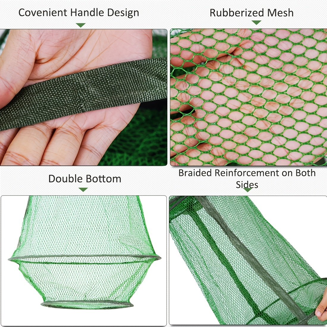 Fishing Net Mesh Fish Trap Collapsible Fishing Cage Basket for Keeping  Lures Crayfish Crab Fishes Smelt Minnows Shrimps