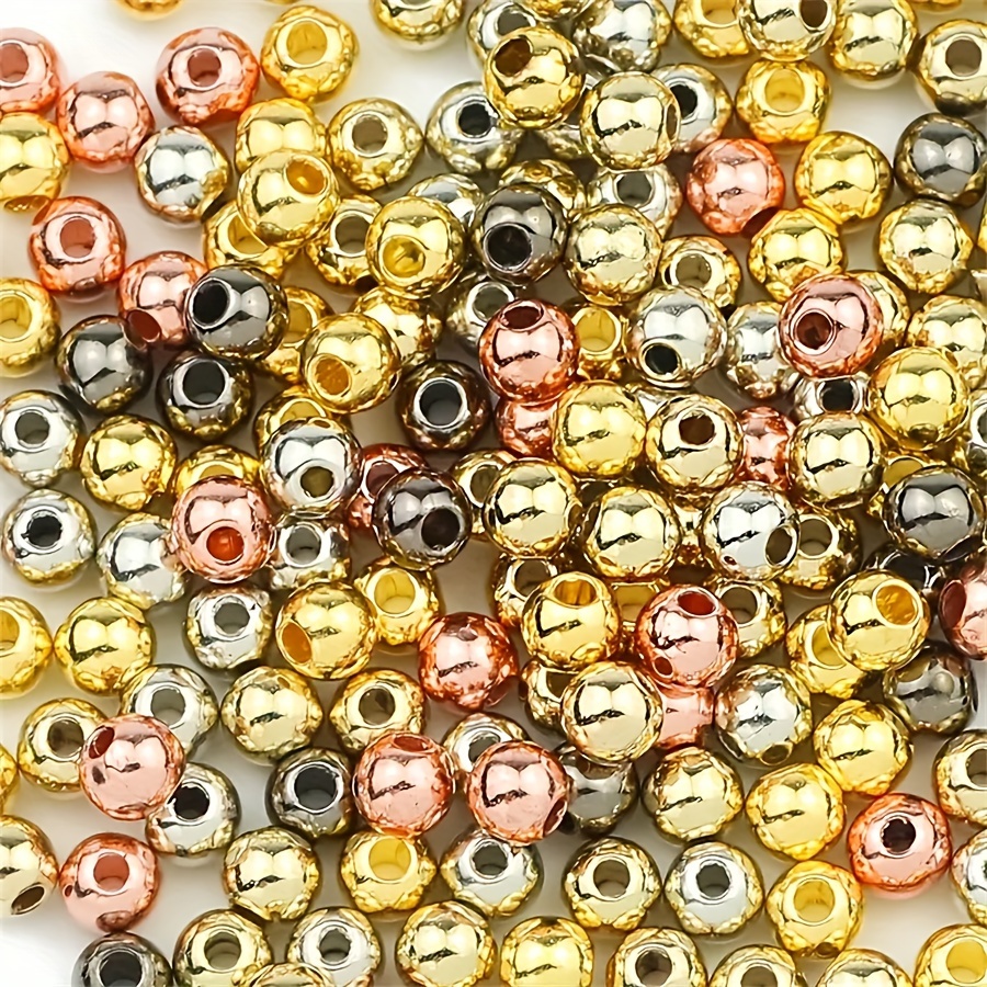 

1200pcs 4mm Mixed Color Ccb Round Seed Spacer Loose Beads For Jewelry Making Fashion Diy Bracelet Necklace Handicrafts Small Business Supplies