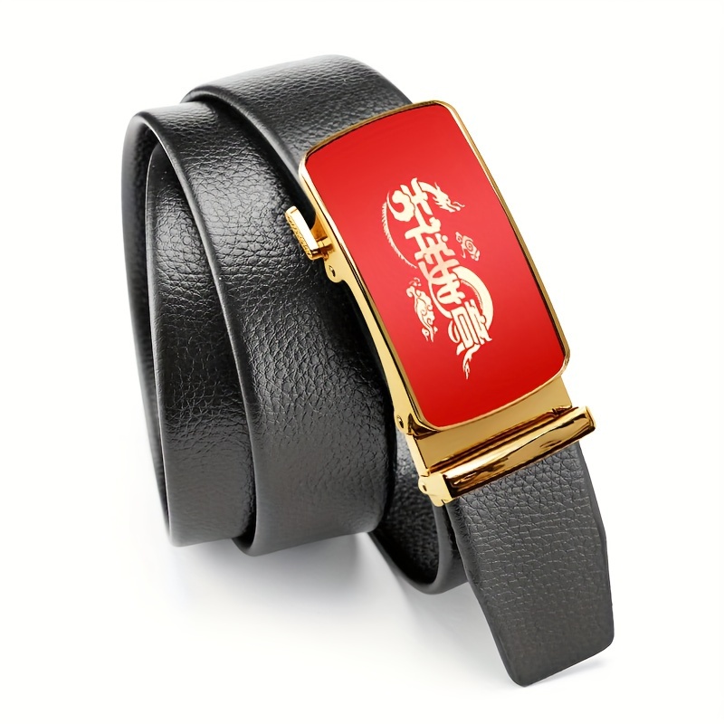 1pc Men's Pu Leather Automatic Buckle Belt, Suitable For Casual