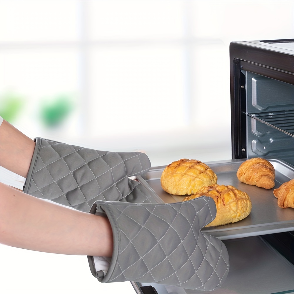 Double Oven Mitts Silver