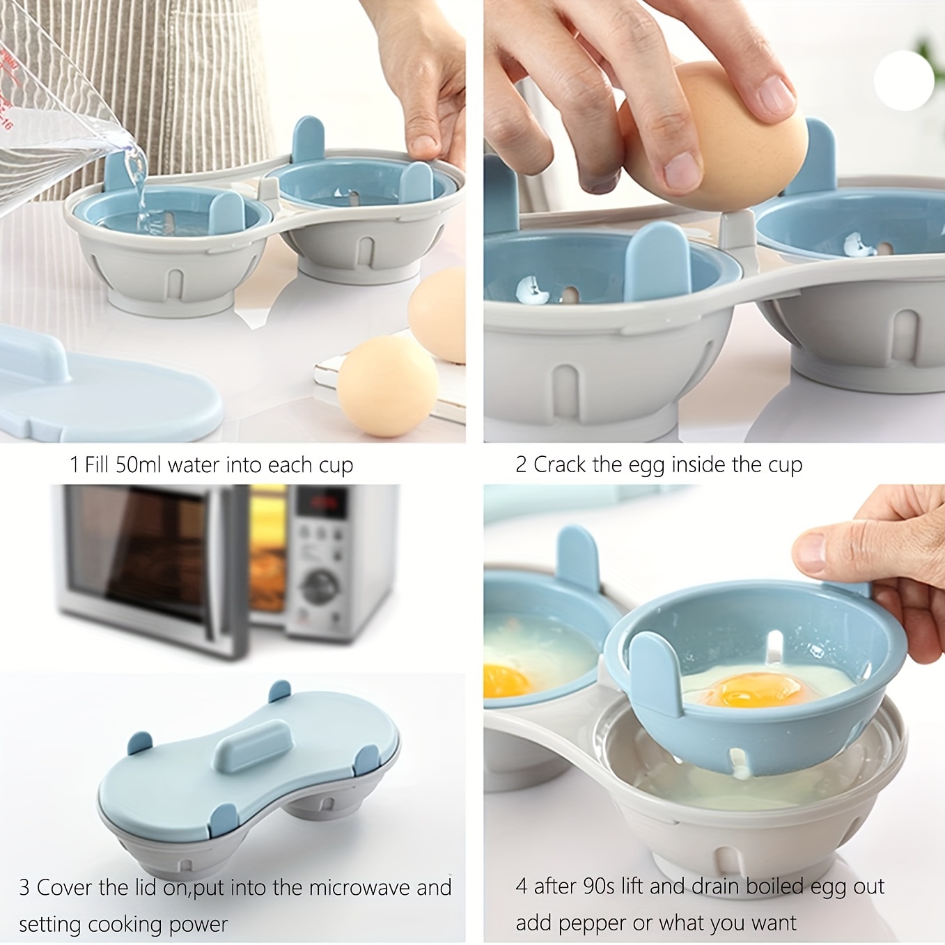 1pc Vaporera Huevos Microondas Plástico Suministros Tortilla - Temu