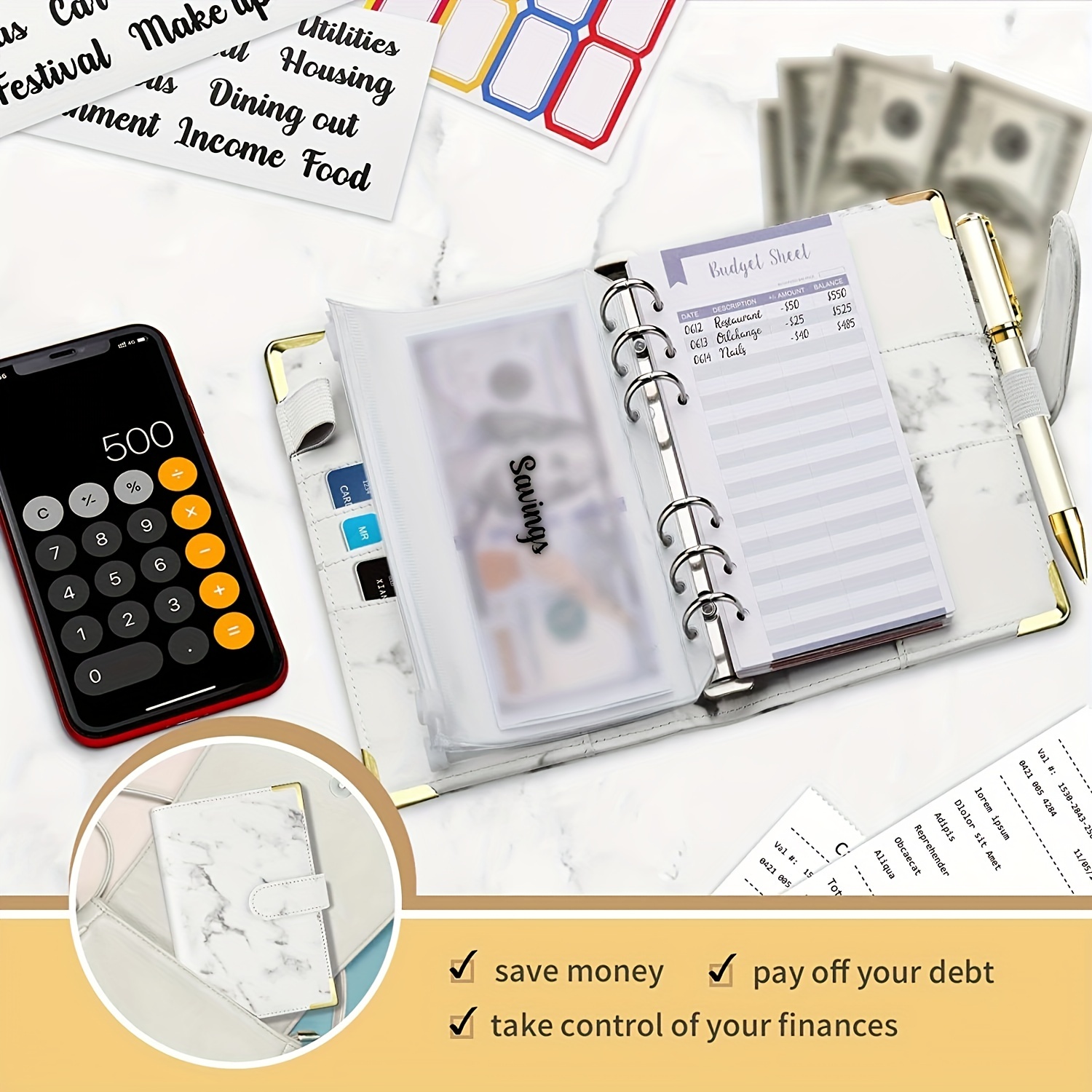 Budget Planner Cash Envelopes  Cash Envelopes Planner Organizer - A6 Pu  Leather - Aliexpress